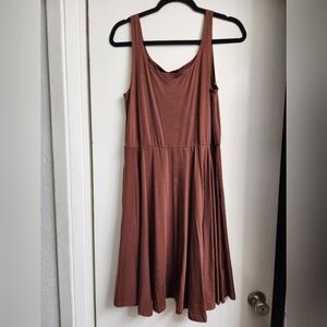 Elegant Brown Sleeveless Dress